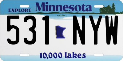 MN license plate 531NYW