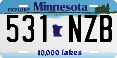 MN license plate 531NZB