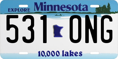 MN license plate 531ONG