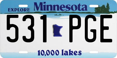 MN license plate 531PGE