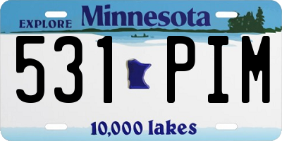 MN license plate 531PIM