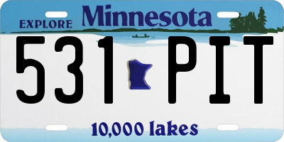 MN license plate 531PIT