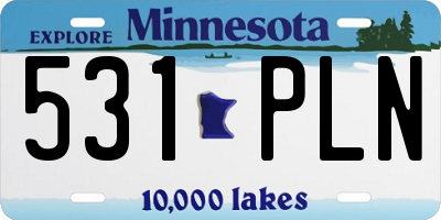 MN license plate 531PLN