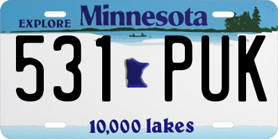 MN license plate 531PUK