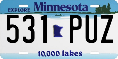 MN license plate 531PUZ