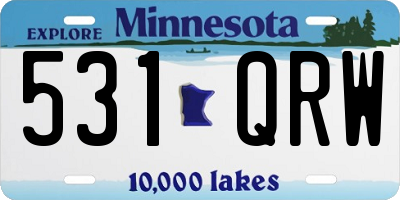 MN license plate 531QRW
