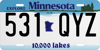 MN license plate 531QYZ