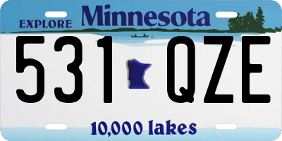 MN license plate 531QZE