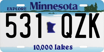 MN license plate 531QZK