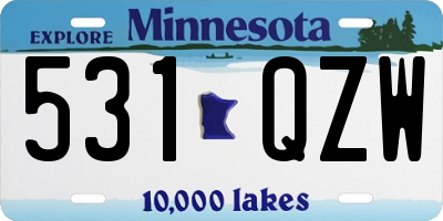 MN license plate 531QZW