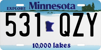 MN license plate 531QZY