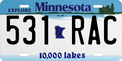 MN license plate 531RAC