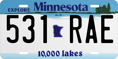 MN license plate 531RAE