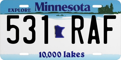 MN license plate 531RAF