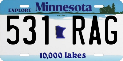 MN license plate 531RAG