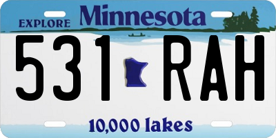 MN license plate 531RAH