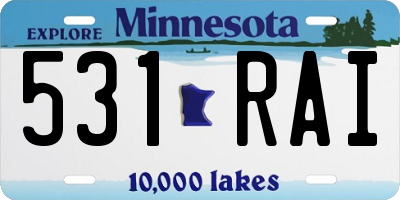 MN license plate 531RAI