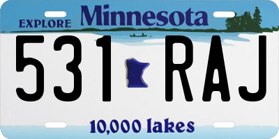 MN license plate 531RAJ