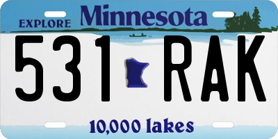 MN license plate 531RAK