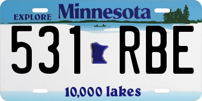 MN license plate 531RBE