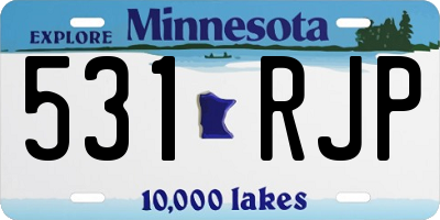 MN license plate 531RJP