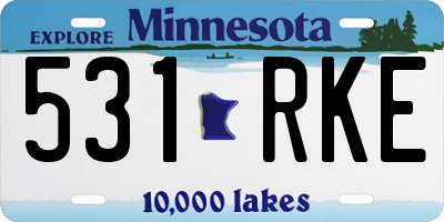 MN license plate 531RKE
