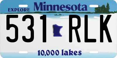 MN license plate 531RLK