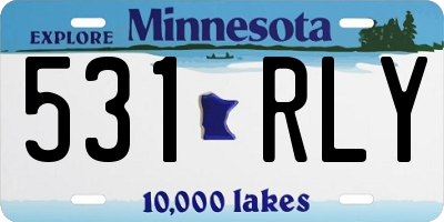MN license plate 531RLY