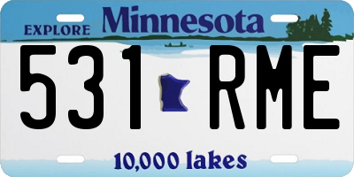 MN license plate 531RME