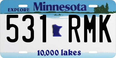 MN license plate 531RMK