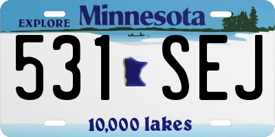 MN license plate 531SEJ