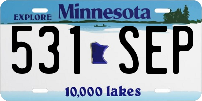 MN license plate 531SEP