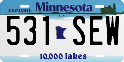 MN license plate 531SEW