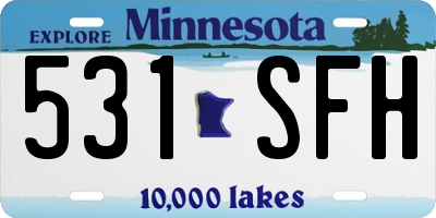 MN license plate 531SFH