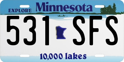 MN license plate 531SFS
