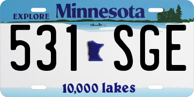 MN license plate 531SGE