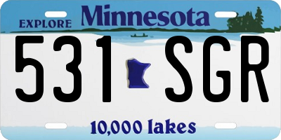 MN license plate 531SGR