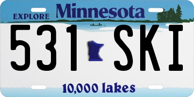 MN license plate 531SKI