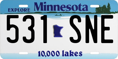 MN license plate 531SNE