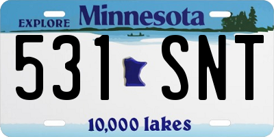 MN license plate 531SNT