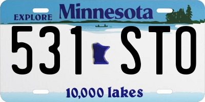 MN license plate 531STO