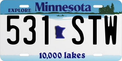 MN license plate 531STW