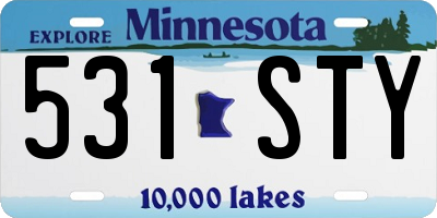 MN license plate 531STY