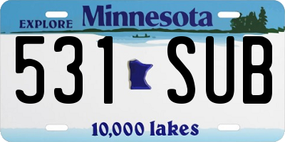MN license plate 531SUB