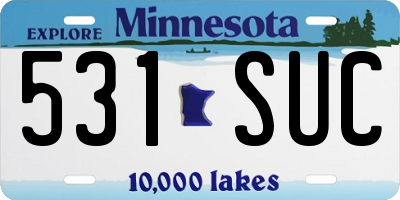 MN license plate 531SUC