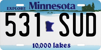MN license plate 531SUD
