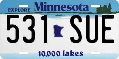 MN license plate 531SUE