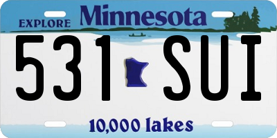 MN license plate 531SUI