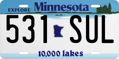 MN license plate 531SUL