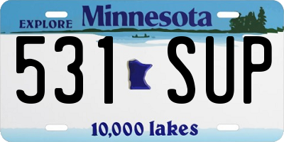 MN license plate 531SUP